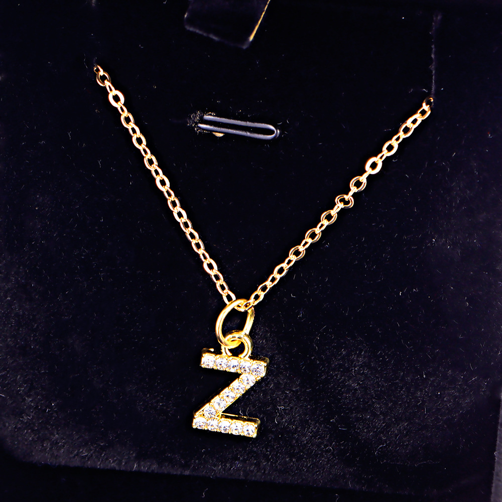 Style Simple Lettre Alliage Alliage De Zinc Placage Incruster Strass Femmes Pendentif display picture 29