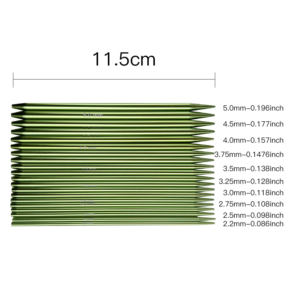 Herramientas de trenzado transfronterizas de alúmina verde desmontable aguja de anillo fina multifuncional conjunto de aguja de suéter