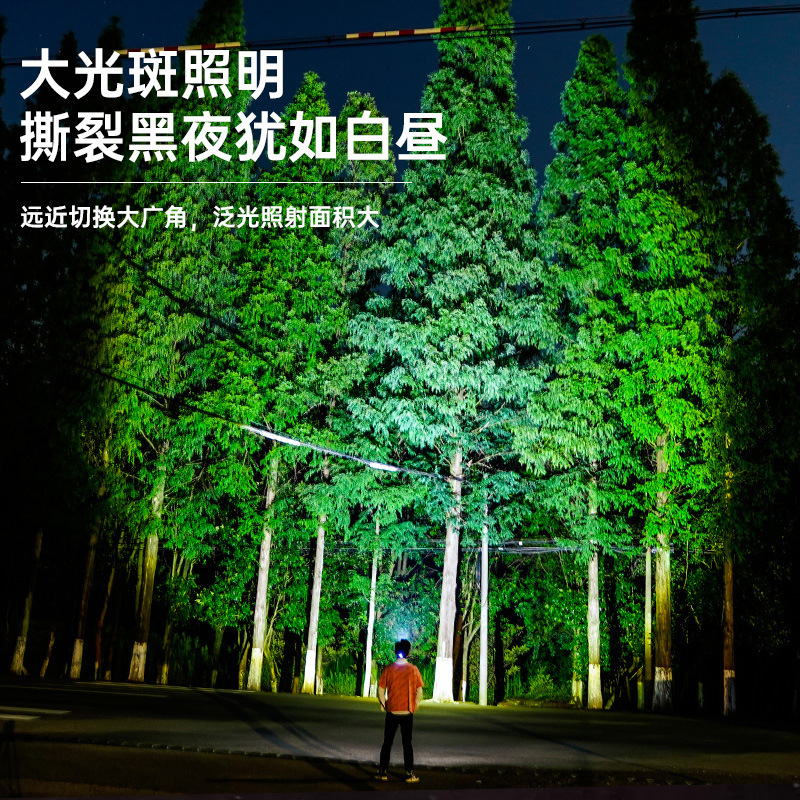 Faro transfronterizo súper brillante recargable linterna montada en la cabeza al aire libre pesca nocturna de larga duración resistencia iluminación exterior