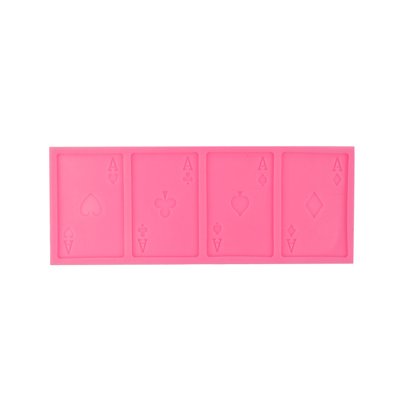 Bricolaje poker decoración molde fondant cake chocolate herramienta para hornear molde de pastel molde de jabón hecho a mano