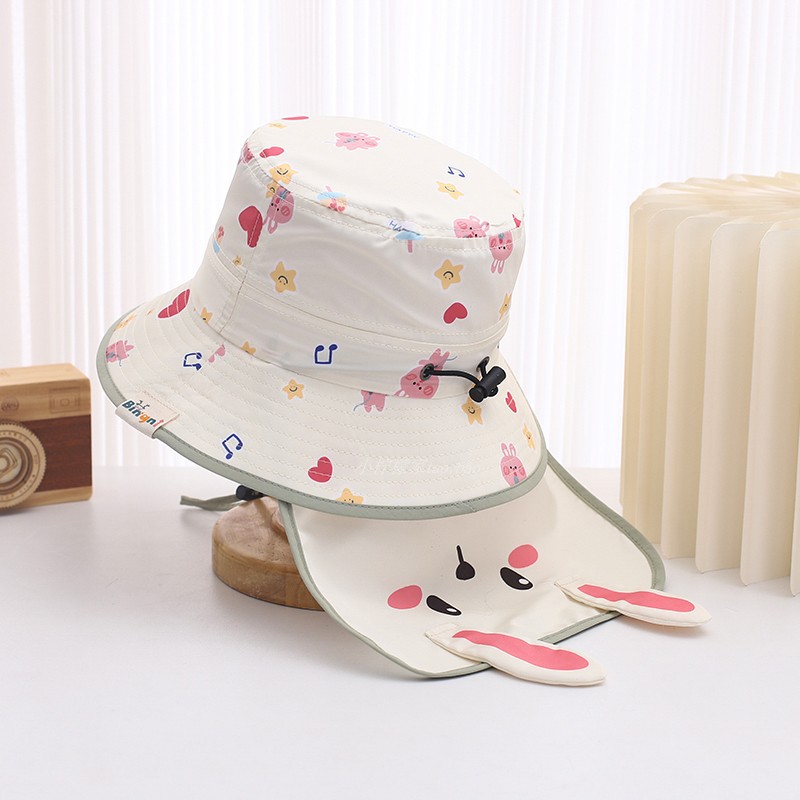 Sombrero de cuello sombrero de pescador para niños y niñas sombrero de sol sombrero de playa sombrero anti-UV sombrero de sol