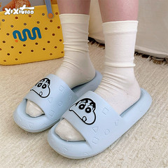 細い条の正規版のかわいいクレヨンの小さい新しいスリッパの男女のevaの厚い底のカップルの夏の少女の心の家は涼しいです。