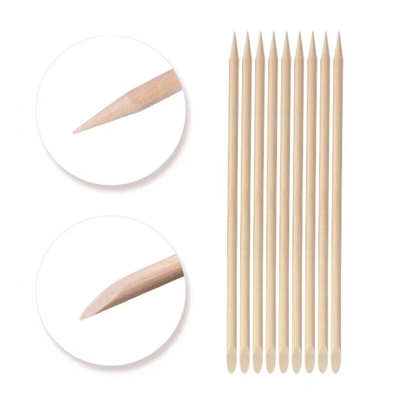 Nail Polishing Stick Wooden Stick Disposable Birch Nail Art Pick Beauty Pick Orange Wooden Stick Manicure Set Nail Polishing Push Nail File