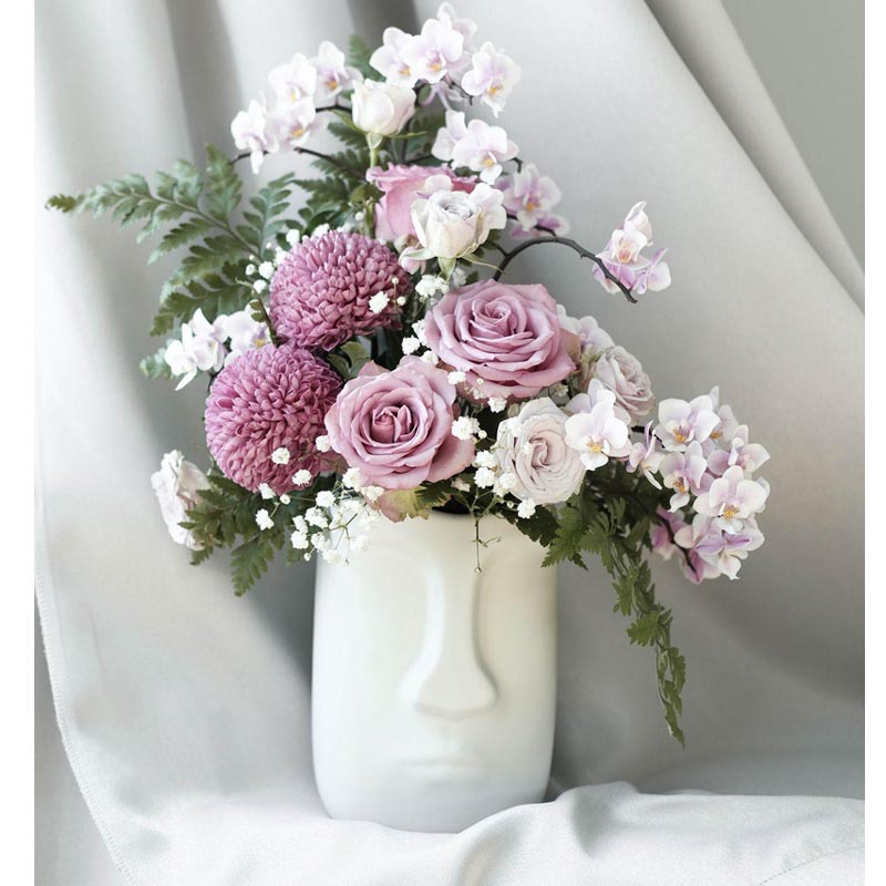 Blanco y negro jarrón de cerámica decoración moderna moda creativa arreglo de flores secas dispositivo de mesa de comedor sala de estar decoración del hogar