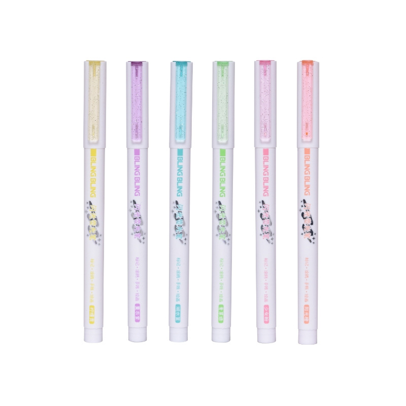 12 color flash resaltador conjunto de hacha tipo bolígrafo marcador de estudiantes clave graffiti dibujo bolígrafo