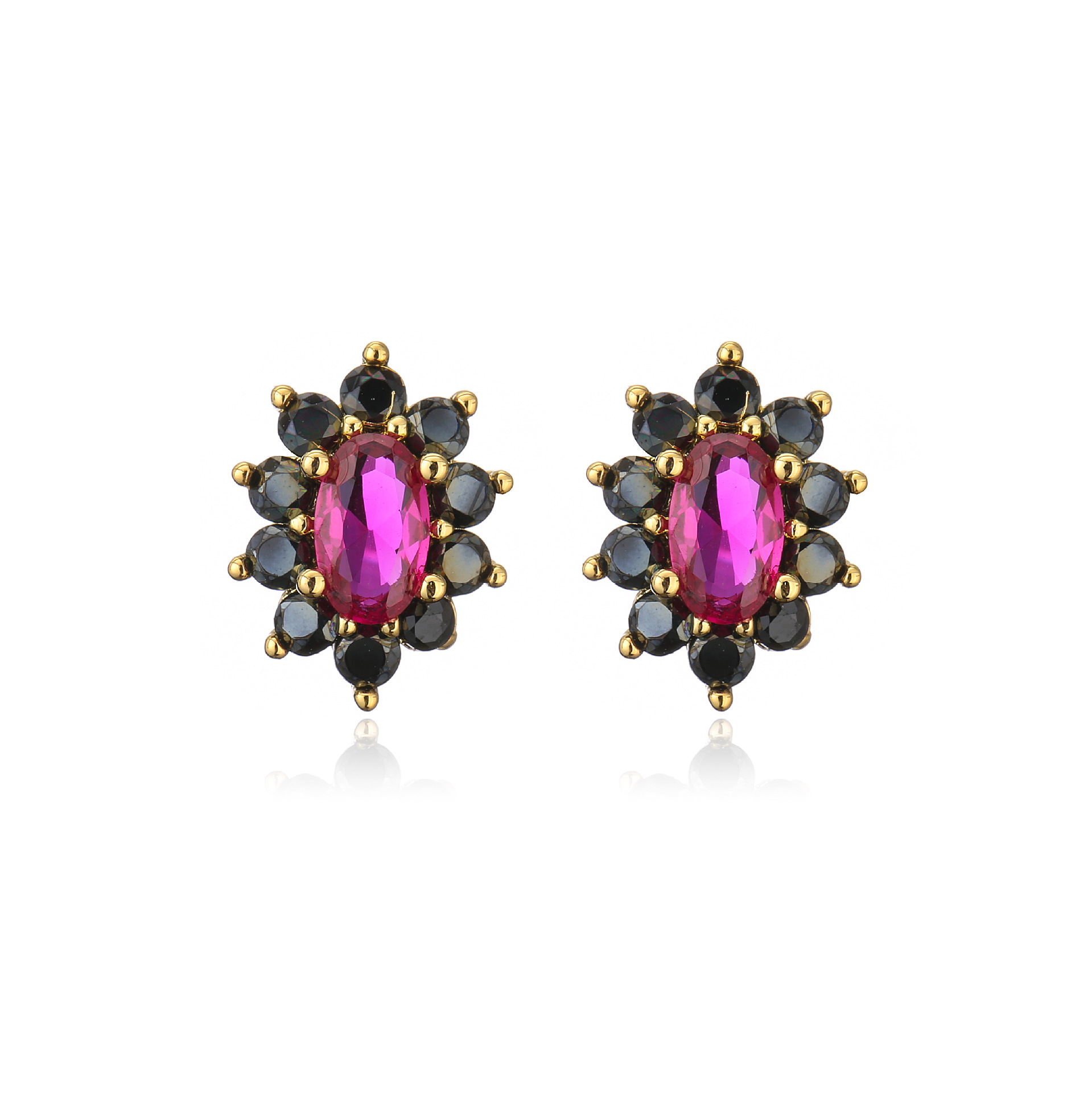 Fashion Color Zircon Earrings Exquisite Earrings Cross-border Jewelry display picture 3