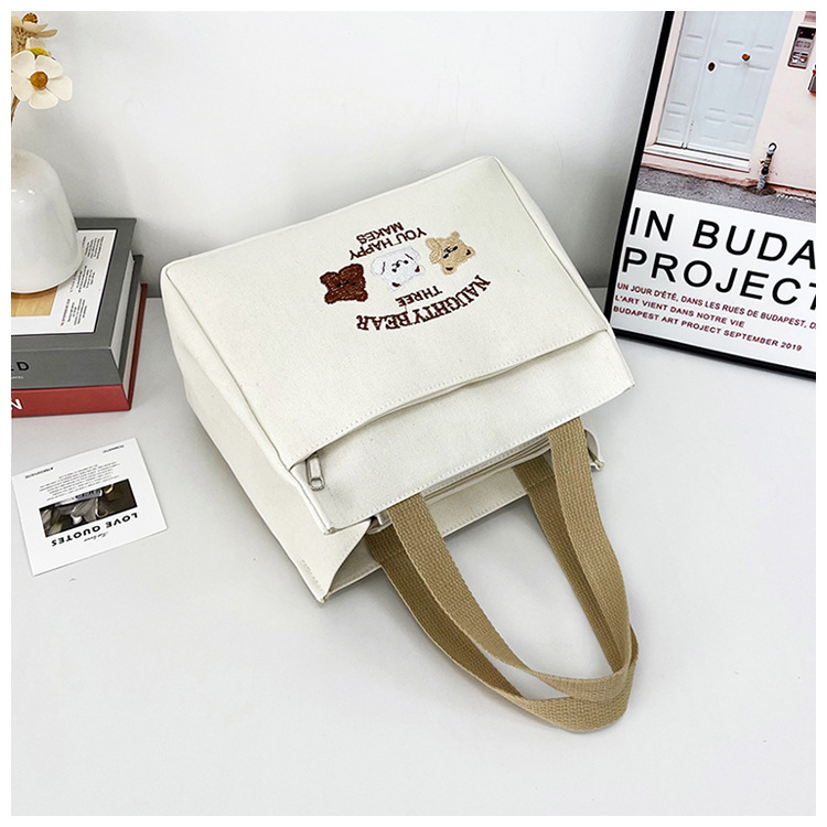 New wholesale fashionable and high-quality canvas handbag, simple and portable, easy to carry for going out, versatile lunch box and bento bag undefined