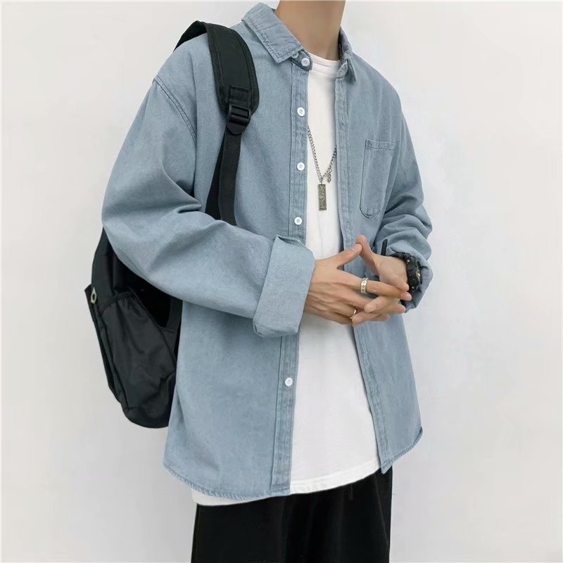 Chemise ample à manches longues pour homme, tendance printemps et automne, veste décontractée cool_voghion.com