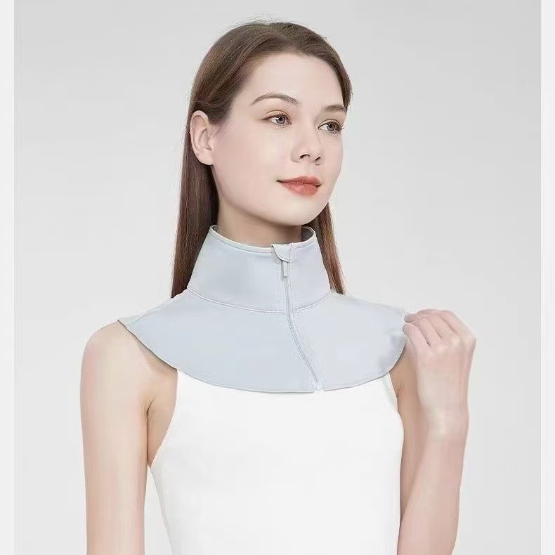 Cross-border high-neck shawl for women in summer, UV protection neck cover, outdoor breathable sun protection neck scarf, thin collar neck wrap