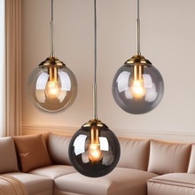 北欧现代餐厅吊灯简约大气卧室床头吊灯创意个性餐桌吧台玻璃灯具