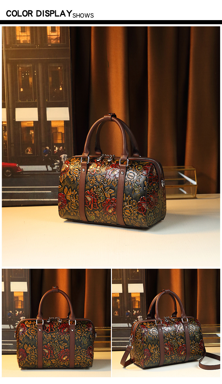 Elegant Retro Embossed Shoulder Bag For Women Large Capacity_voghion.com