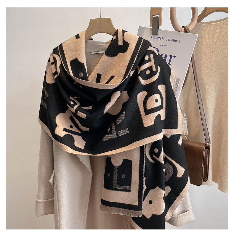 Bufanda mujer tacto cachemir suave y cálida chal versátil de moda_voghion.com