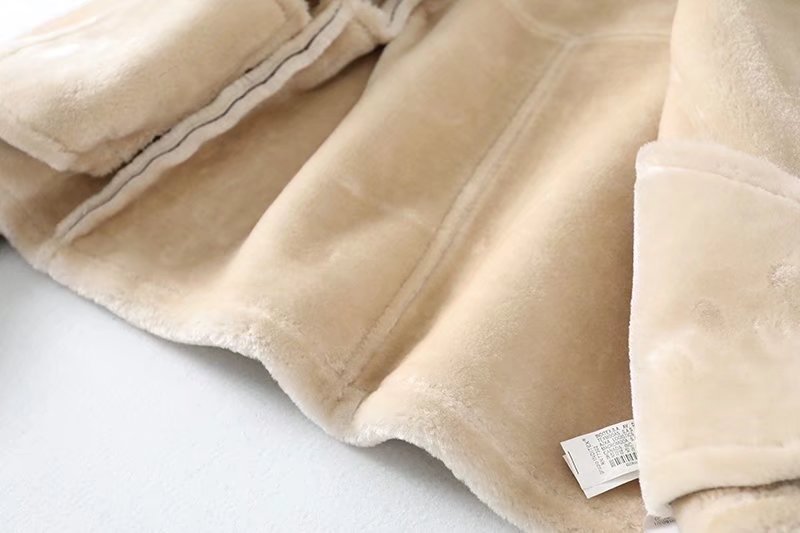 Y2K 2024 Fréijoer Hierscht Neit Produkt Dammemoud Street Style Casual Kuerzmantel mat Pelz a Lieder M2_voghion.com