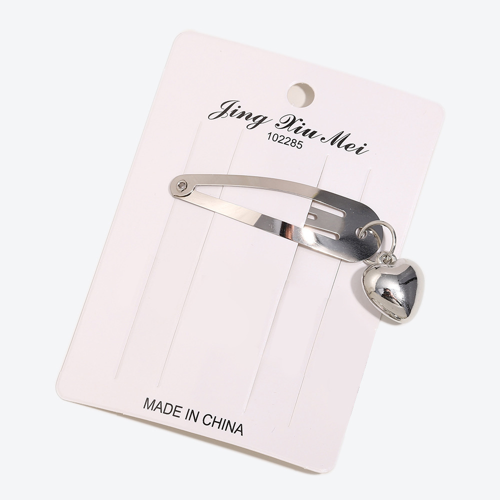 실버 펜던트 나비 bb 클립 - 입체적인 하트 1개