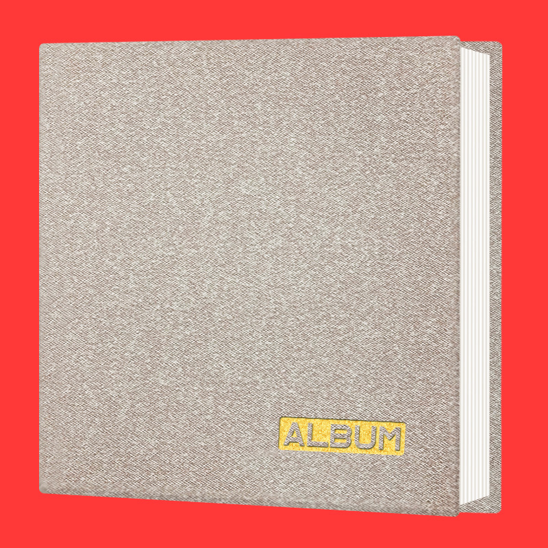 9 인치 다크 브라운 천 가죽/20 페이지 화이트 카드