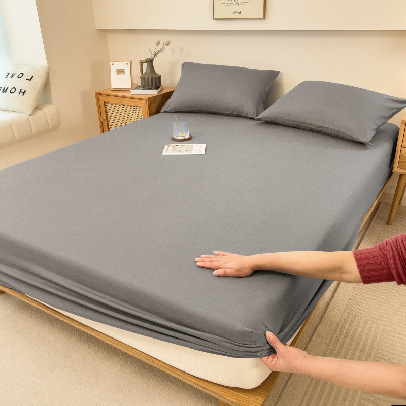 Non-printed Waterproof Bed Cover One-piece Bed Cover Mattress Protector Baby Diaphragm Pad Fully Enclosed Bed Sheet Non-slip Mat