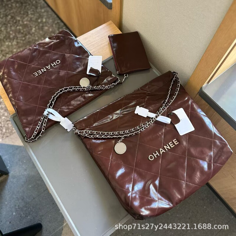 Autumn and Winter Bag 22Bag Tote Bag Genuine Leather Rhombus Chain Women's Bag High Quality Large Capacity Mother-Daughter Shopping Bag Autumn and Winter Bag 22Bag Tote Bag Genuine Leather Rhombus Chain Women's Bag High Quality Large Capacity Mother-Daughter Shopping Bag