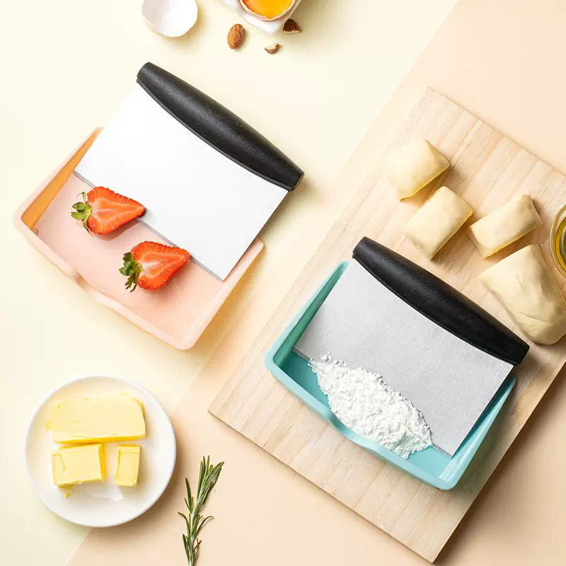 工厂现货不锈钢切面器两件套面团切切面条器刮板烘焙工具