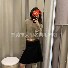 跨境亚马逊zar*纯色女装连帽毛衣 外贸原*女装尾款货源女式针织衫