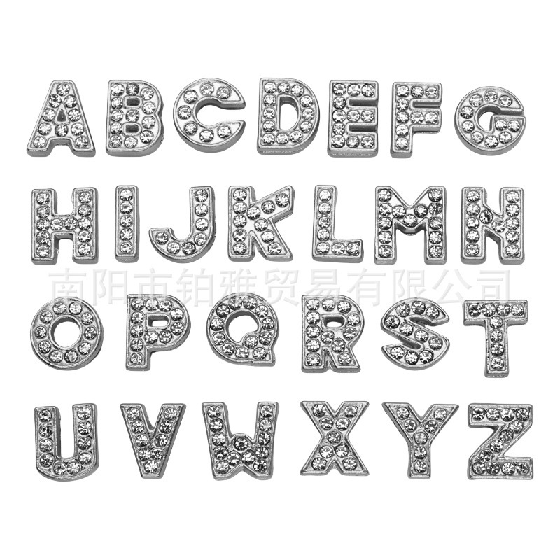8mm White K Color Rhinestone Letter Beads, Sand Base Accessories, DIY Bracelet, Temporary Parking Sign, Small Gift for Support