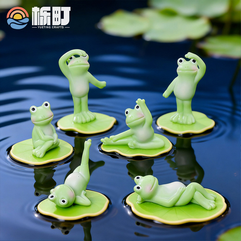 Creative simulated animal yoga frog DIY gardening and landscaping home decoration high-end niche desktop ornament Creative simulated animal yoga frog DIY gardening and landscaping home decoration high-end niche desktop ornament