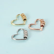 欧美流行跨境简约镂空心形爱心吊坠DIY串珠手工小蛮腰配件项链女