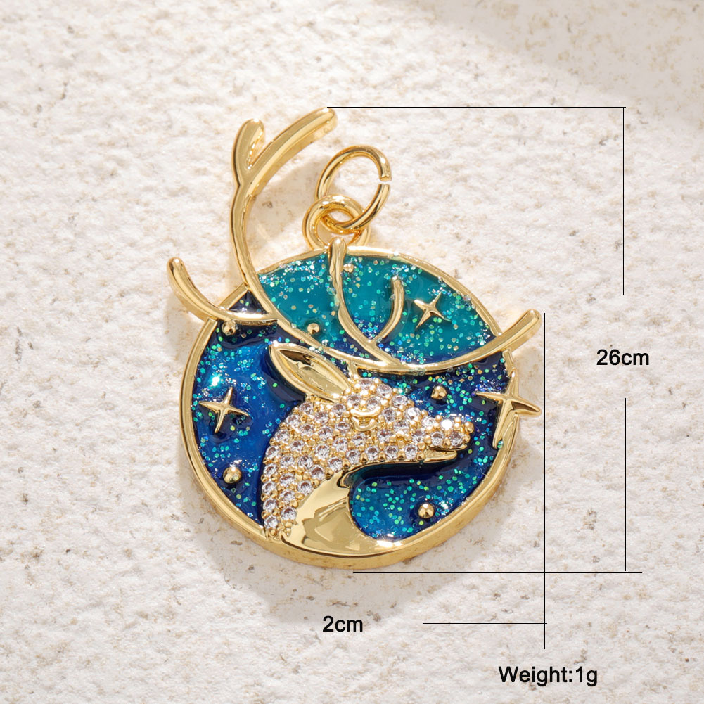 Pendant Jewelry Making Type 1 Piece Copper Zircon Tortoise Animal Sun Pendant DIY Jewelry Accessories Necklace