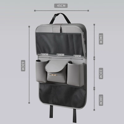 Storage Box Dining Table Car | Chair back anti-kick pad - long-style-with-dining-table-black-gray-extra-large-size-64x45