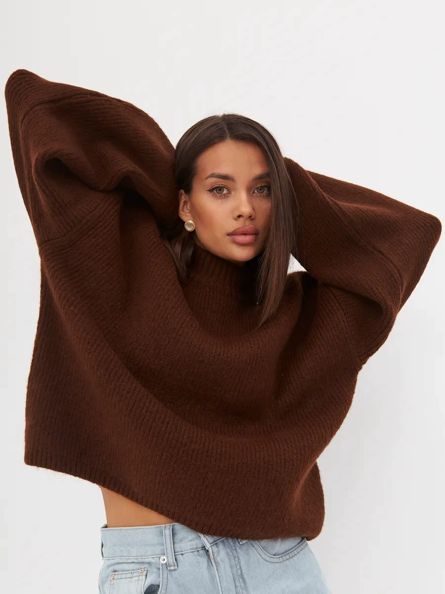 Свитер с объемными рукавами plus size sweater