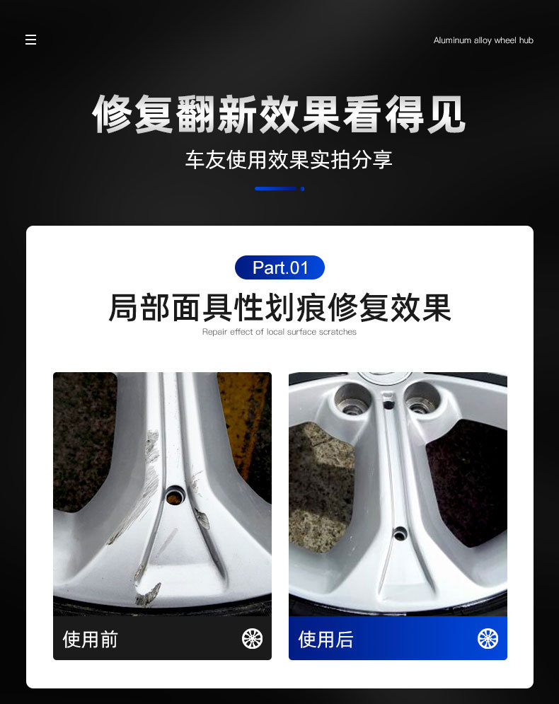 Automobile wheel hub painting wheel hub renovation repair self-painting aluminum alloy steel ring silver polishing color change paint