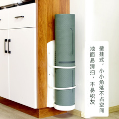 Yoga Mat Storage Gadget&mdash;Punch-Free Entryway Cabinet Side Wall-Mounted Organizer Rack, Sorting Basket, and Long-Handle Umbrella Holder