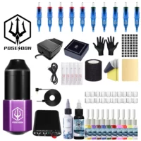 Poseidon Татуировка Оборудование Фиолетовый Татуировка Короткая ручка Набор Мотор Татуировка Машинная Татуировка Инструмент Специальности Татуировки