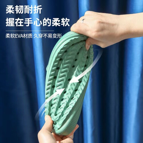 Shit-stepping slippers for women summer household home bathroom bathing thick-soled home men's sandals and slippers summer outer wear wholesale