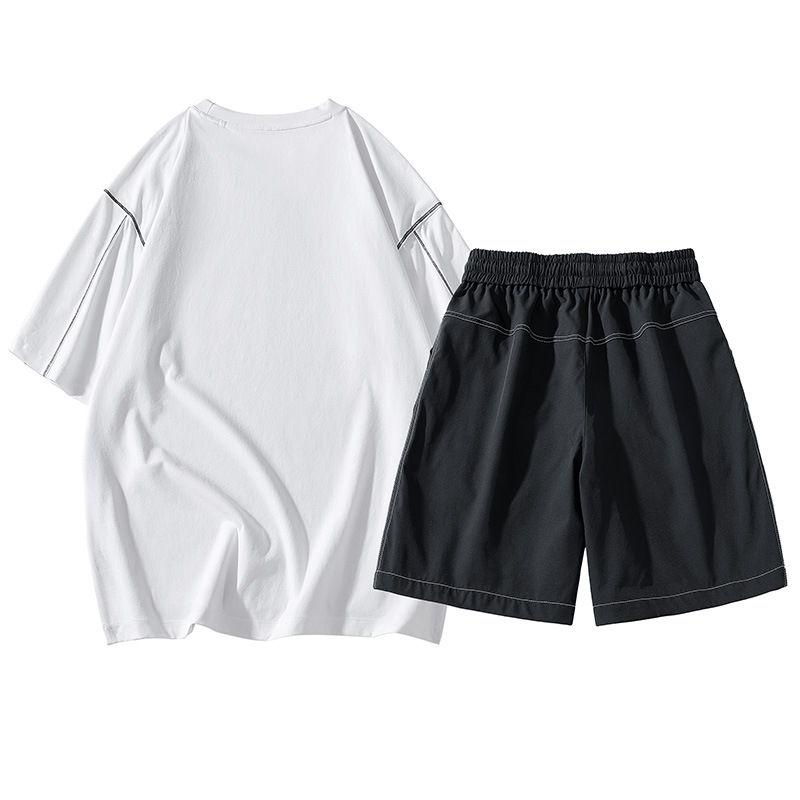 Set de hombre de verano delgado suelto moda casual versátil manga corta hombre gordo más tamaño deportivo de dos piezas set de hombre