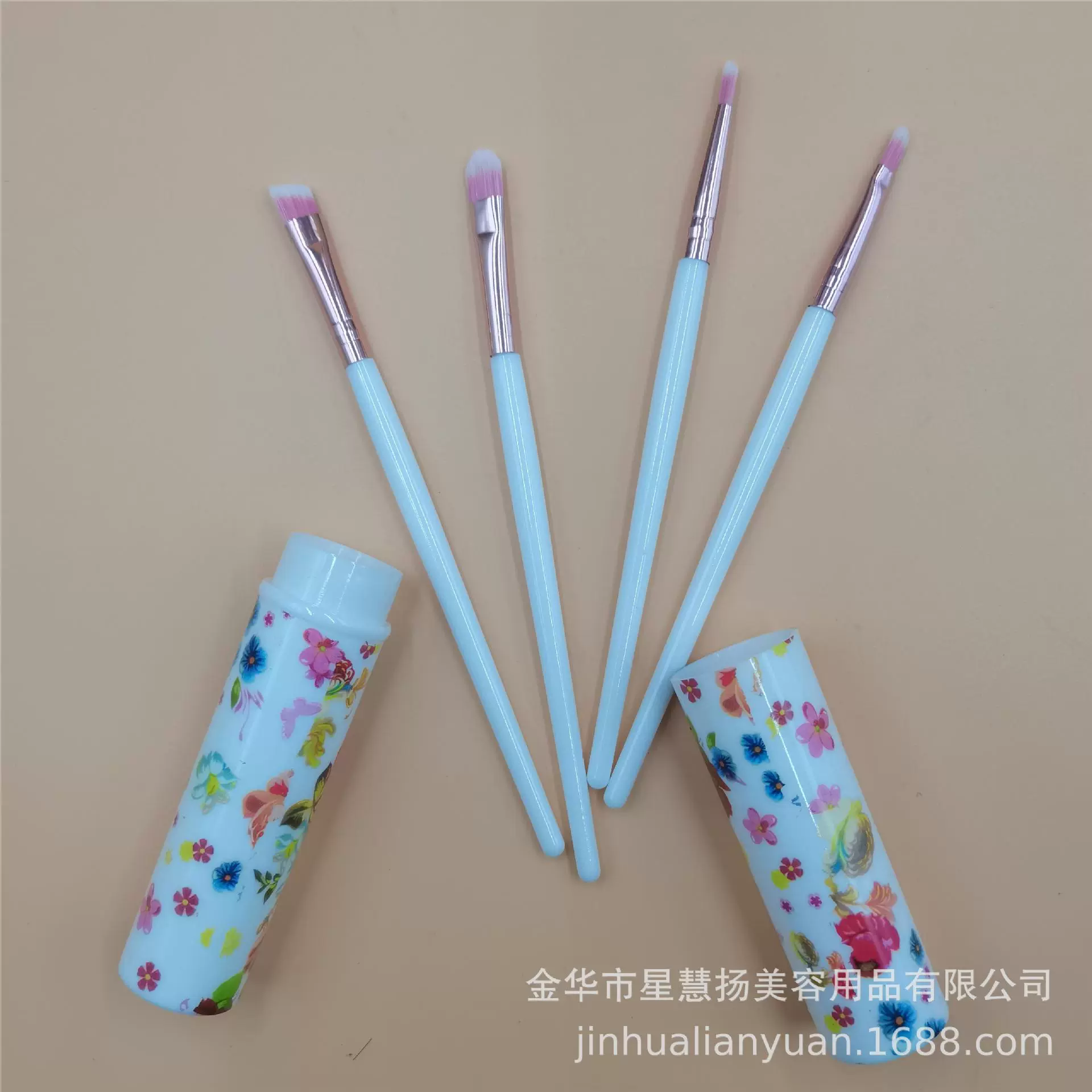 花朵万花筒型四支刷化妆刷眼影套刷美妆工具工厂直销