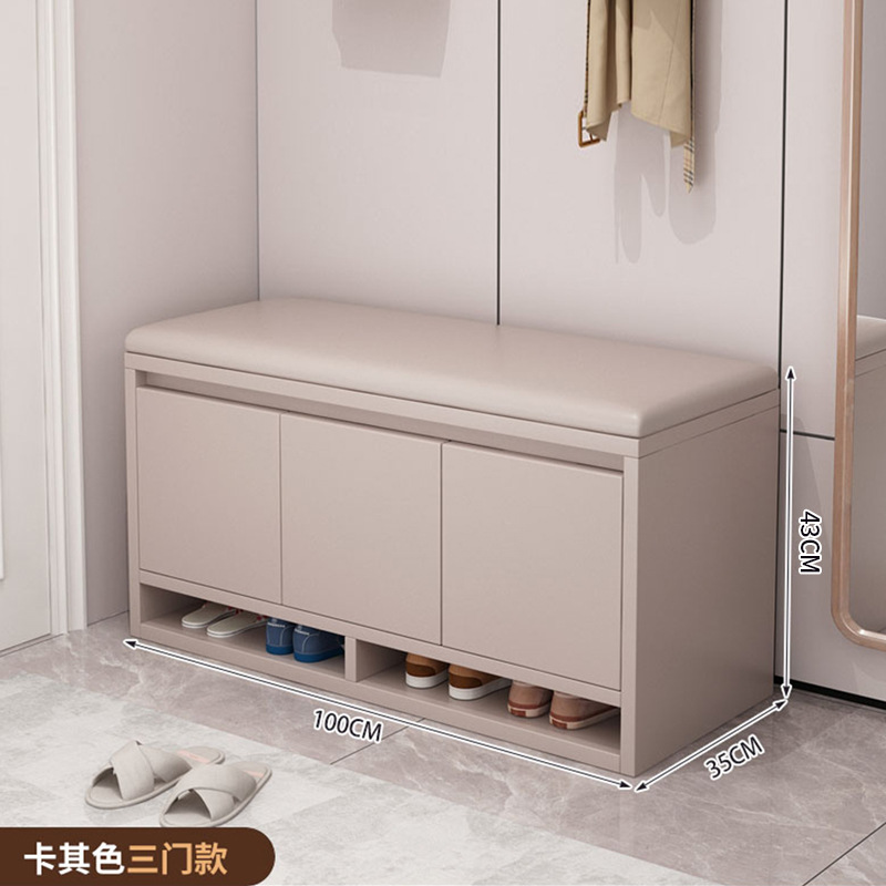 Taburete de cambio de zapatos en la puerta del hogar Taburete de zapatos simple moderno Taburete de asiento Gabinete bajo integrado almacenamiento a prueba de polvo Gabinete de zapatos pequeño