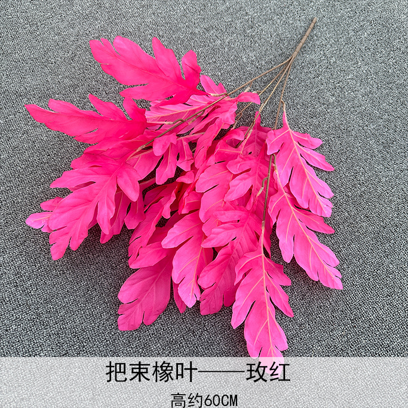 Cepillado mango de tela manojo de hojas de elefante decoración de salón de boda T diseño de mesa simulación planta verde hojas decoración del hogar flores falsas