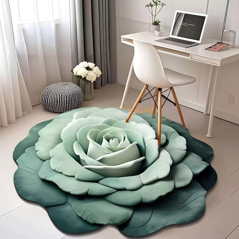 Luz de lujo 3D visualización floral alga barro alga alfombra decoración alfombra de secado rápido absorción de agua dormitorio alfombra de cama antideslizante