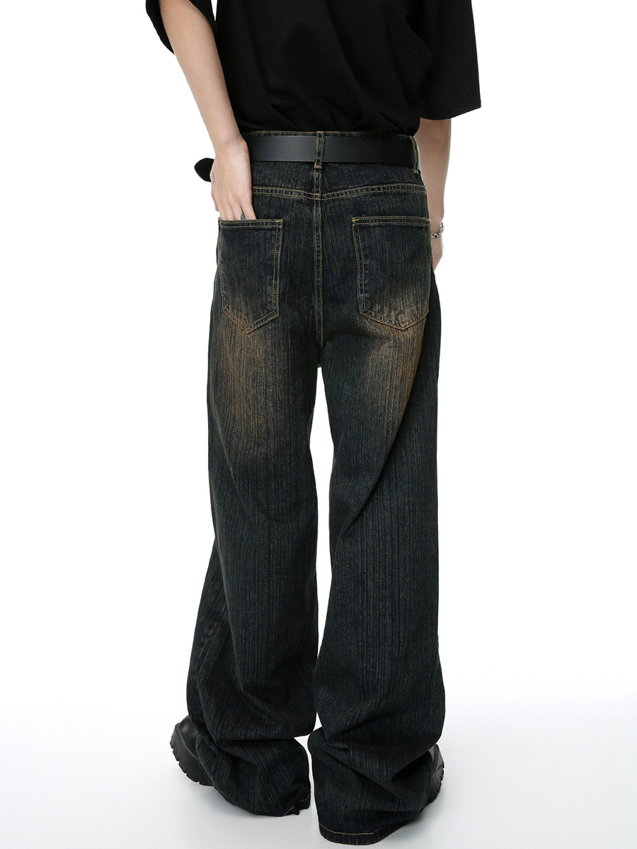 Ropa para hombre MTLCLOTHES | Jeans de Mezclilla Desgastados con Diseño Vintage de Bambú para las Cuatro Estaciones, Estilo Urbano y Moderno