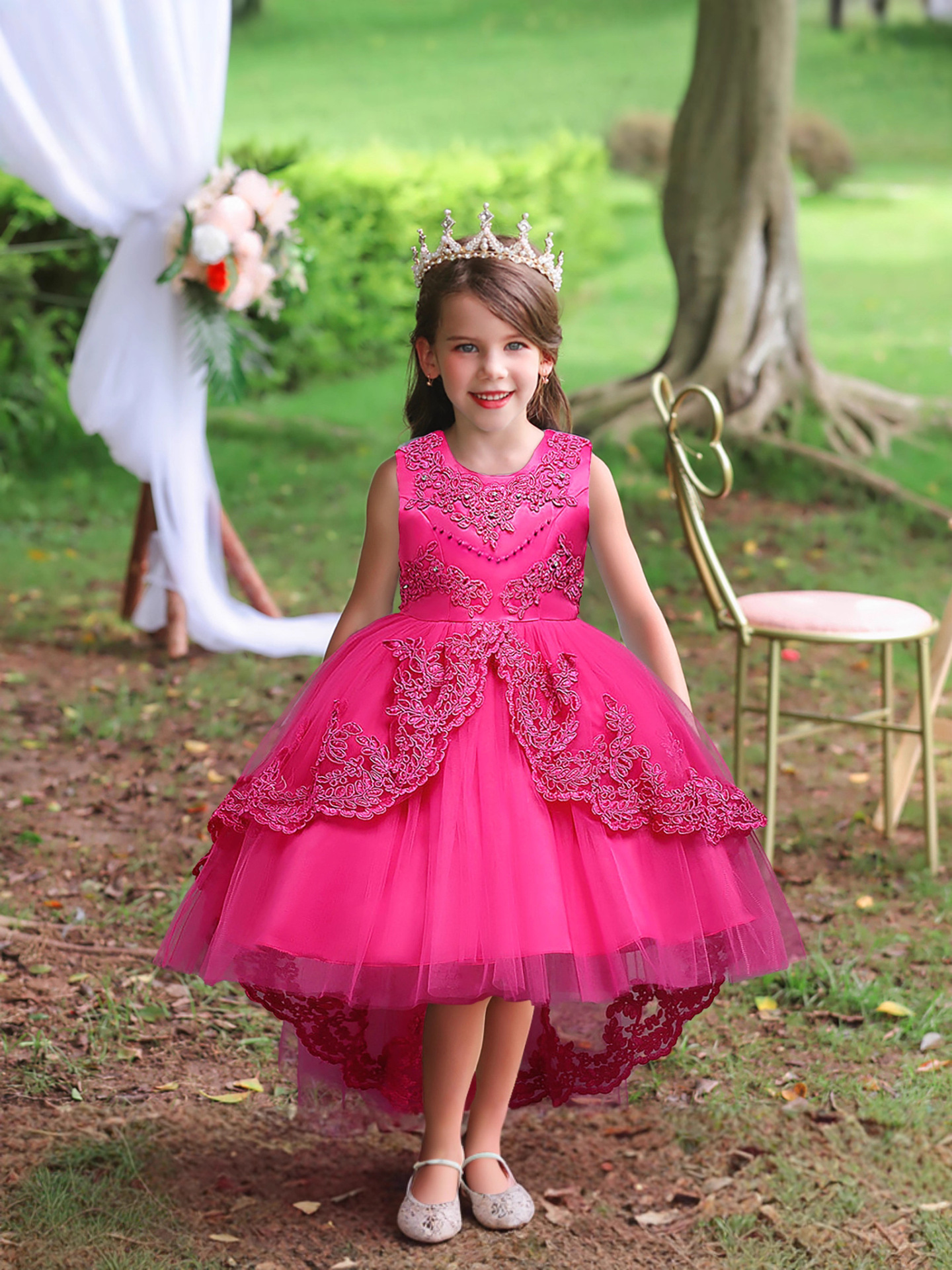 Вечернее платье, юбка на девочку, наряд маленькой принцессы, бусины, Aliexpress, благородный крой