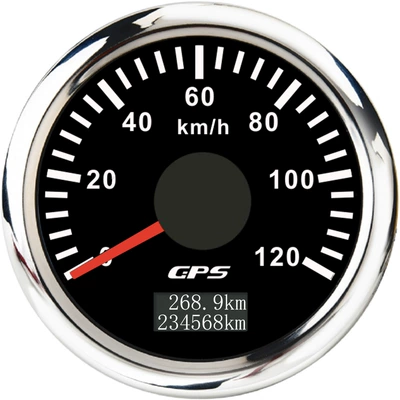 Multi-Color Light 12V24V, automobile instrument - silver-edge-black-bottom-120kmh