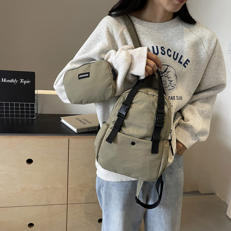 Bolsa de pecho de mujer, doble hombro, multifuncional, grande, ligera, desmontable, simple, ocio, viaje, escuela, mochila portátil.