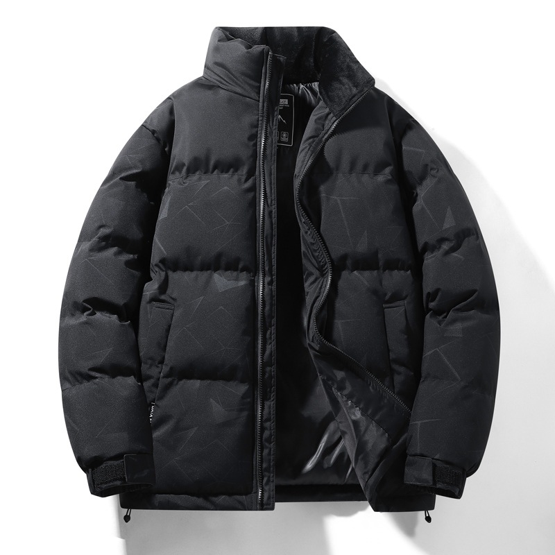 Abrigo de invierno de los hombres de la nueva capa de invierno de algodón acolchado de los hombres cálido engrosado abrigo de algodón acolchado de moda abrigo de pan cuello de terciopelo de algodón acolchado mujeres