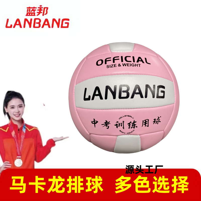Macaron Volleyball No.5 Color Test Training Primary and Secondary School Volleyball PVC Machine Sewed Volleyball Wholesale Blue State Volleyball pq