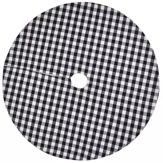 Black And White Plaid Christmas Decoration Tree Skirt - 54 Inches - View 1