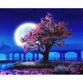 ebay 外贸来图定做DIY钻石画5D满钻圆钻方钻一件定制批发风景画图