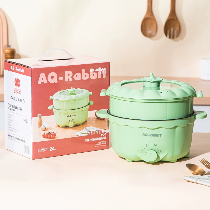 Электрический многофункциональный горшок AQ‑Rabbit, 1,2–2,8 л для лапши и тушения с пароваркой