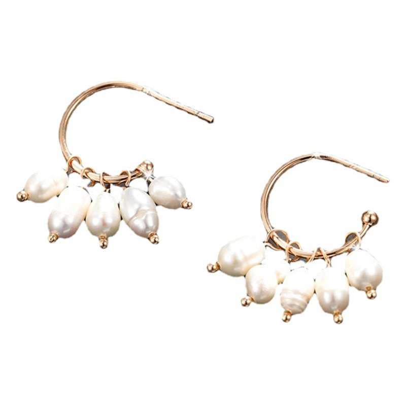 Luz de lujo de alto grado retro temperamento pendientes de la borla pendientes de abalorios de la perla artificial barroca de la joyería de Xuling