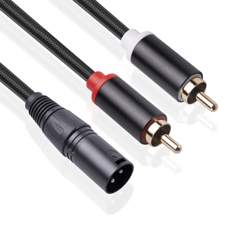 New 1 M/2 m gold-plated plug with Shield three-core cannon male to double RCA male tuning station Lotus audio cable New 1 M/2 m gold-plated plug with Shield three-core cannon male to double RCA male tuning station Lotus audio cable