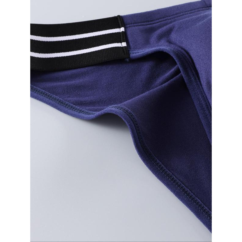 跨境Men's Striped Print Boxer Brief Casual Comfy Breathable|undefined